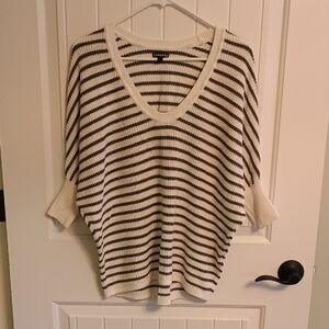 Express Striped Knit V-neck Top- Size Small- 1/2 Sleeve